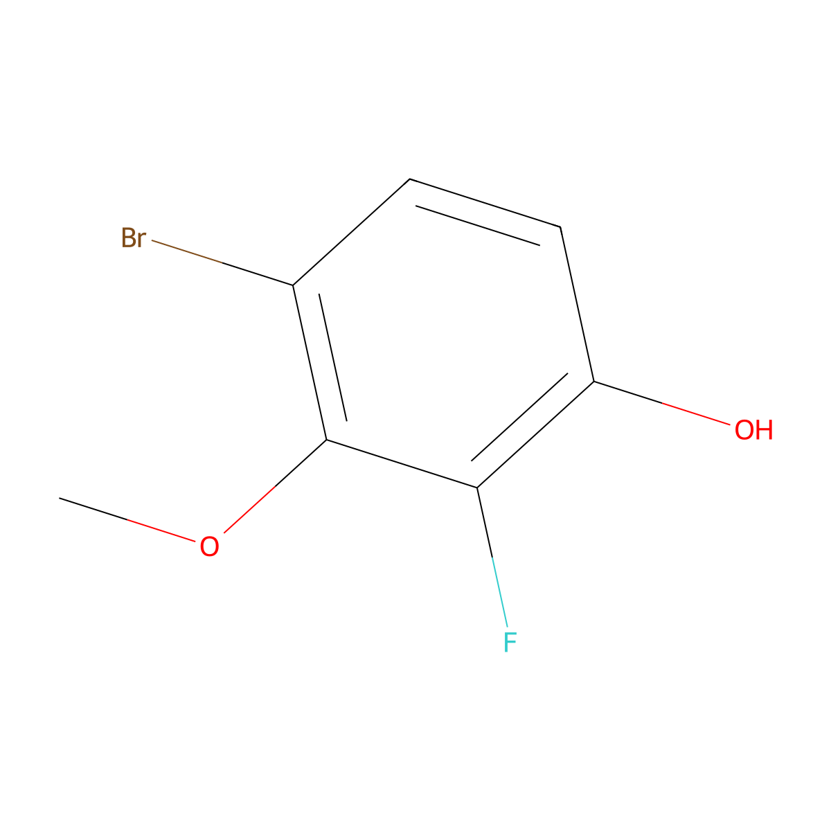 4-Bromo-2-fluoro-3-methoxyphenol molecular structure, CAS 1779753-99-9