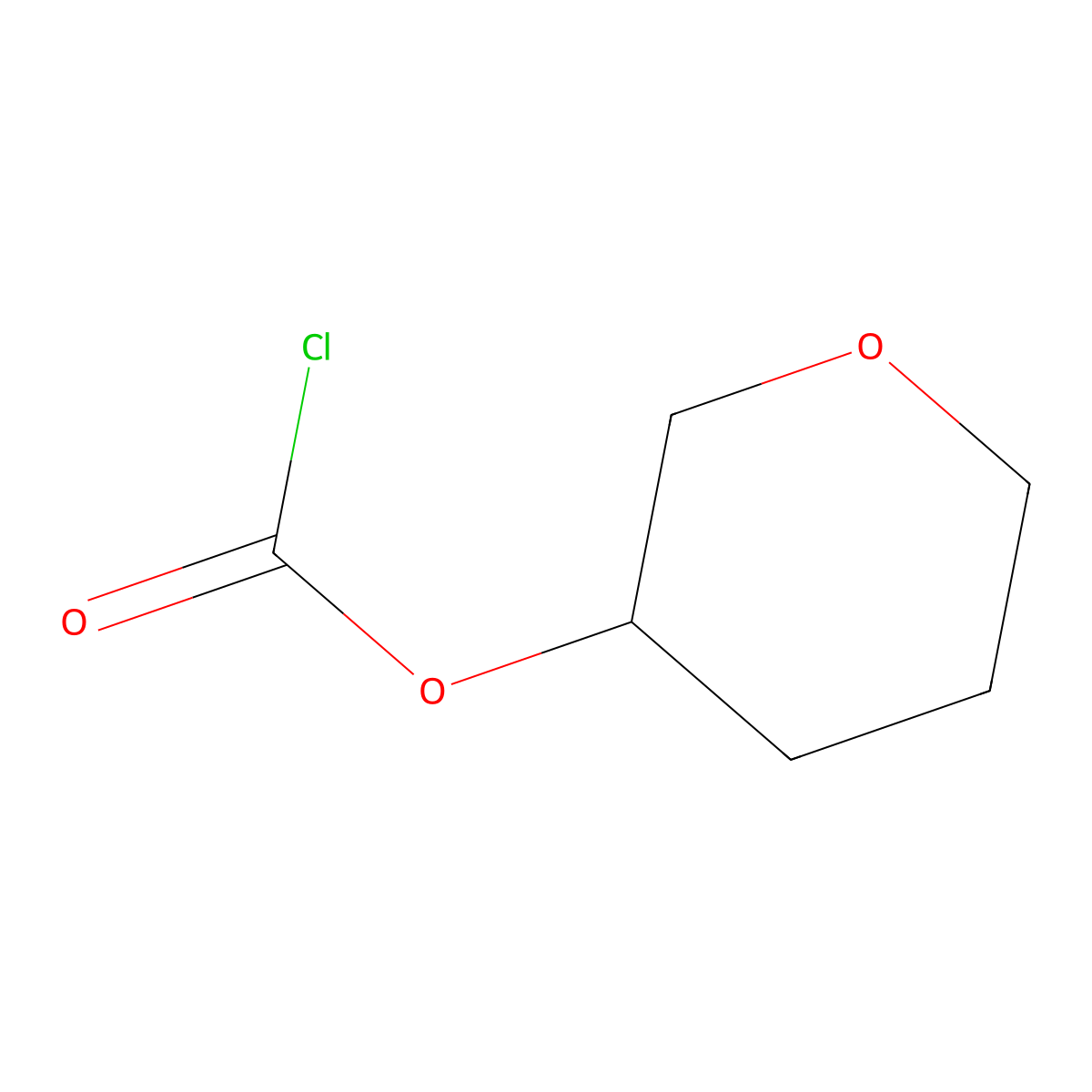 Oxan-3-yl chloroformate molecular structure, CAS 1779755-18-8