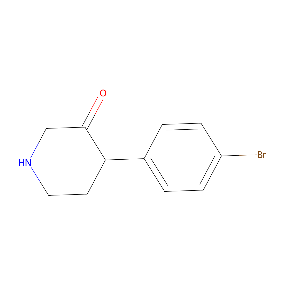4-(4-Bromophenyl)piperidin-3-one molecular structure, CAS 1779756-94-3