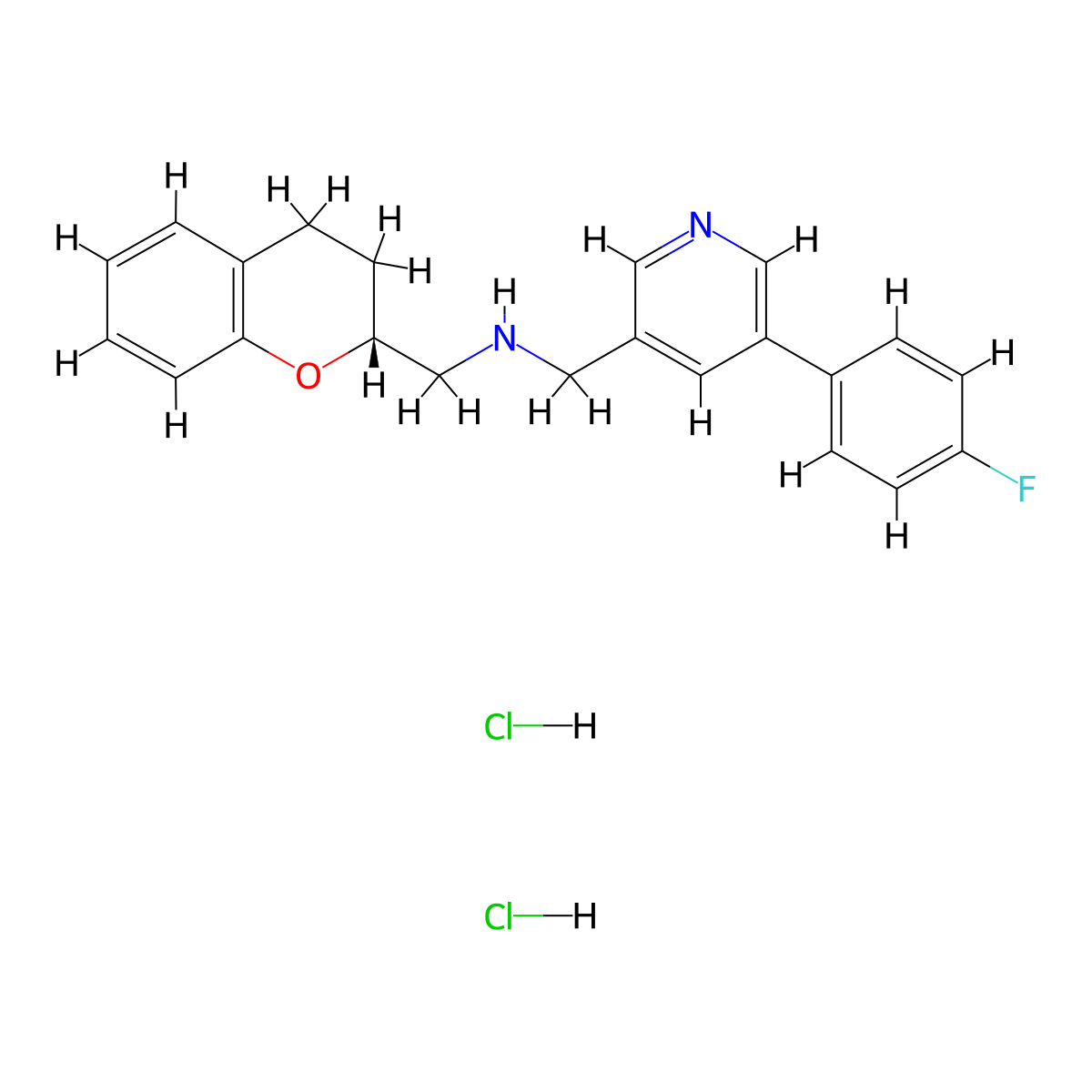 Sarizotan dihydrochloride molecular structure, CAS 177976-12-4