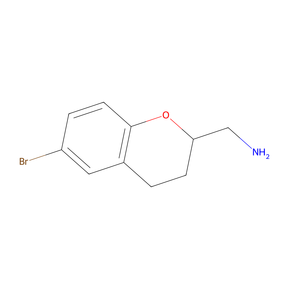 (6-bromo-3,4-dihydro-2H-1-benzopyran-2-yl)methanamine molecular structure, CAS 177976-46-4