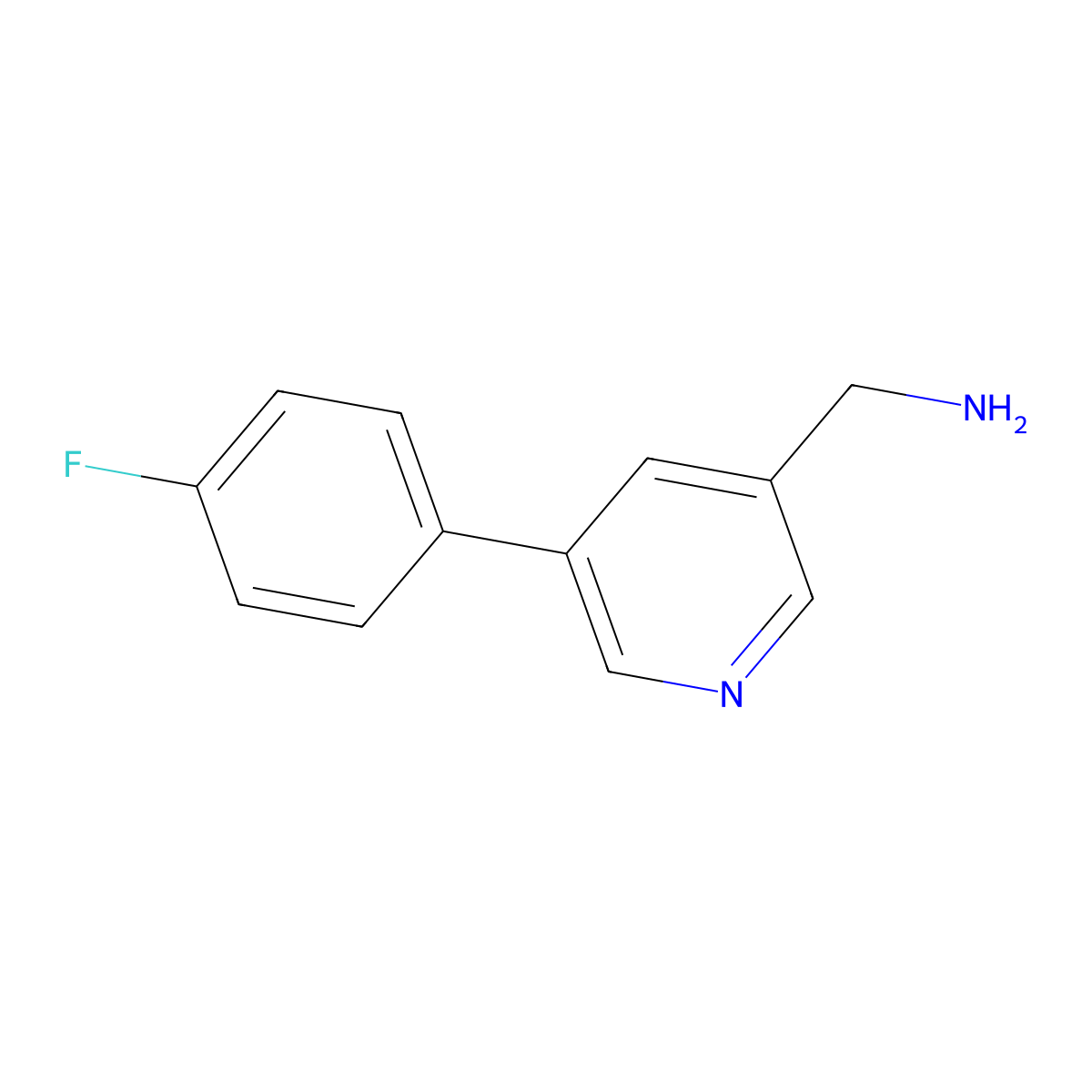 (5-(4-Fluorophenyl)pyridin-3-yl)methanamine molecular structure, CAS 177976-53-3