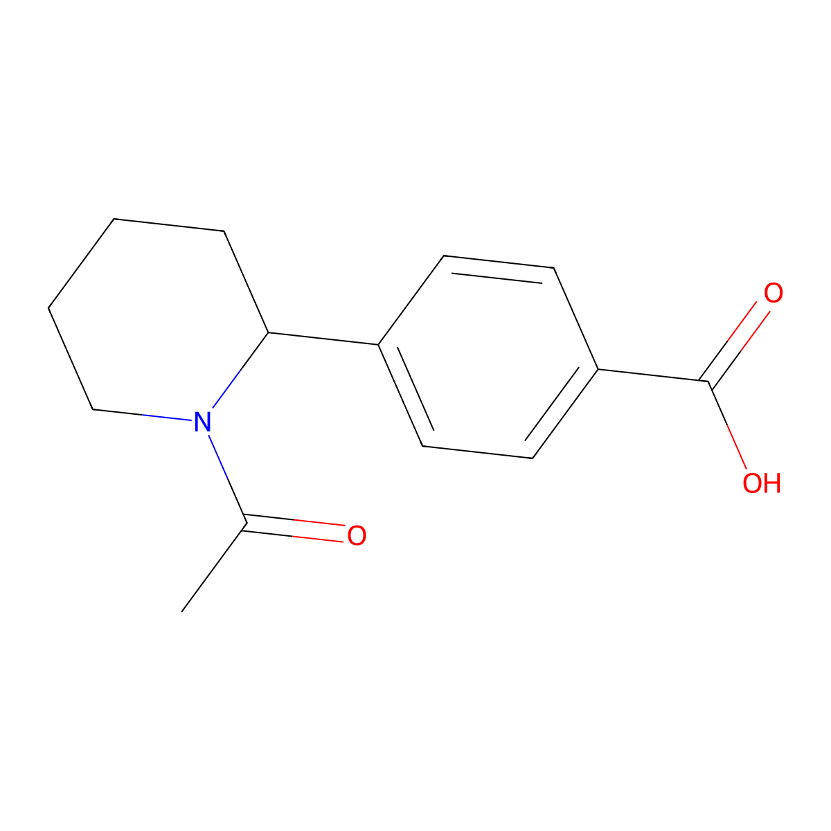4-(1-Acetylpiperidin-2-yl)benzoic acid molecular structure, CAS 1779762-58-1