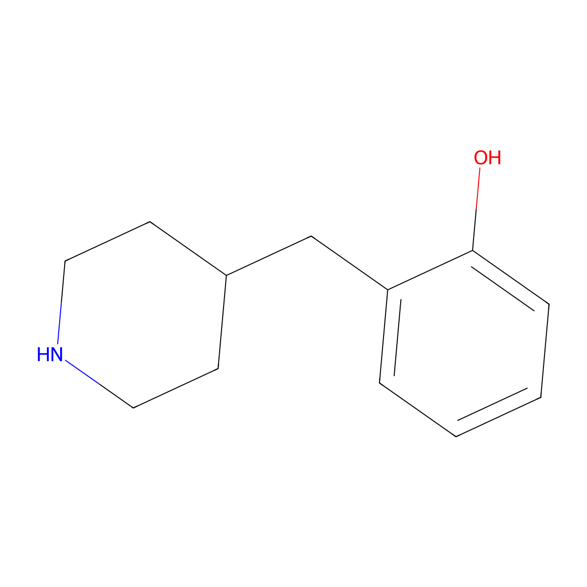 2-[(Piperidin-4-yl)methyl]phenol molecular structure, CAS 1779763-95-9