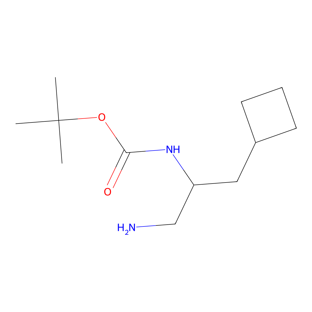Tert-butyl n-(1-amino-3-cyclobutylpropan-2-yl)carbamate molecular structure, CAS 1779764-90-7