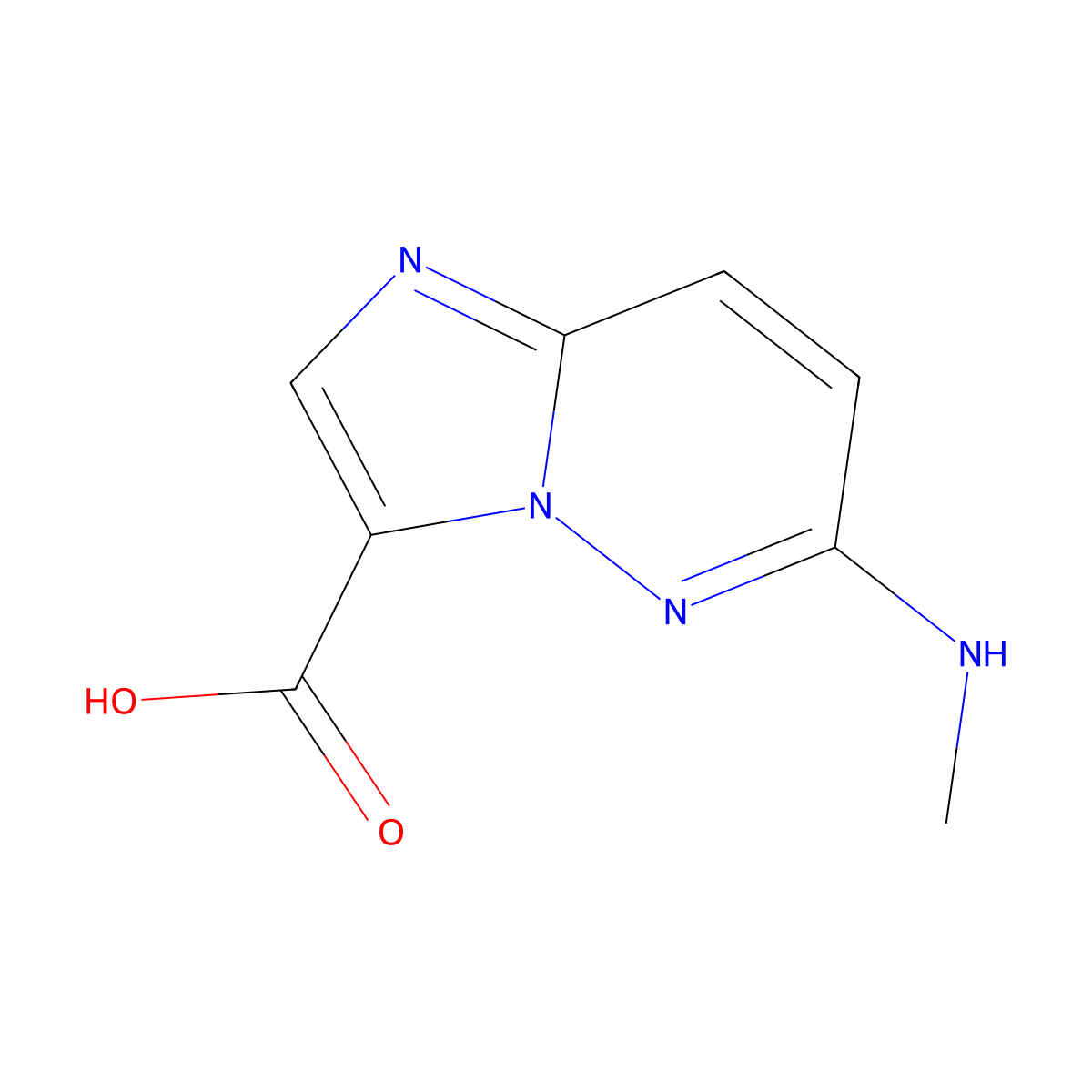 6-(Methylamino)imidazo[1,2-b]pyridazine-3-carboxylic acid molecular structure, CAS 1779764-91-8