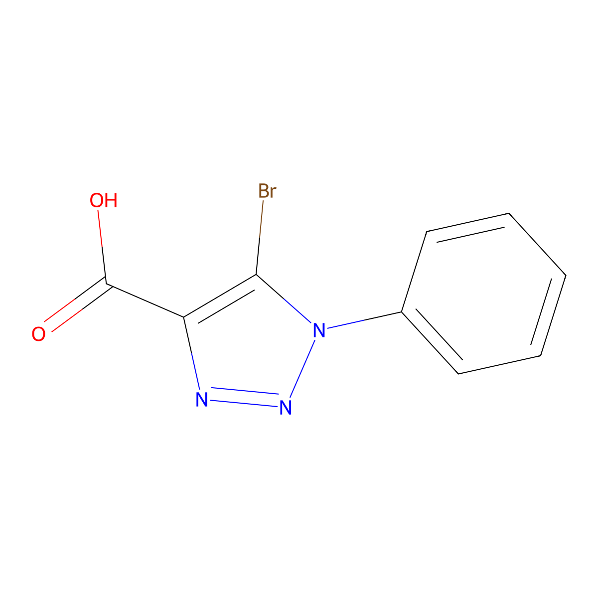 5-Bromo-1-phenyl-1H-1,2,3-triazole-4-carboxylic acid molecular structure, CAS 1779766-11-8