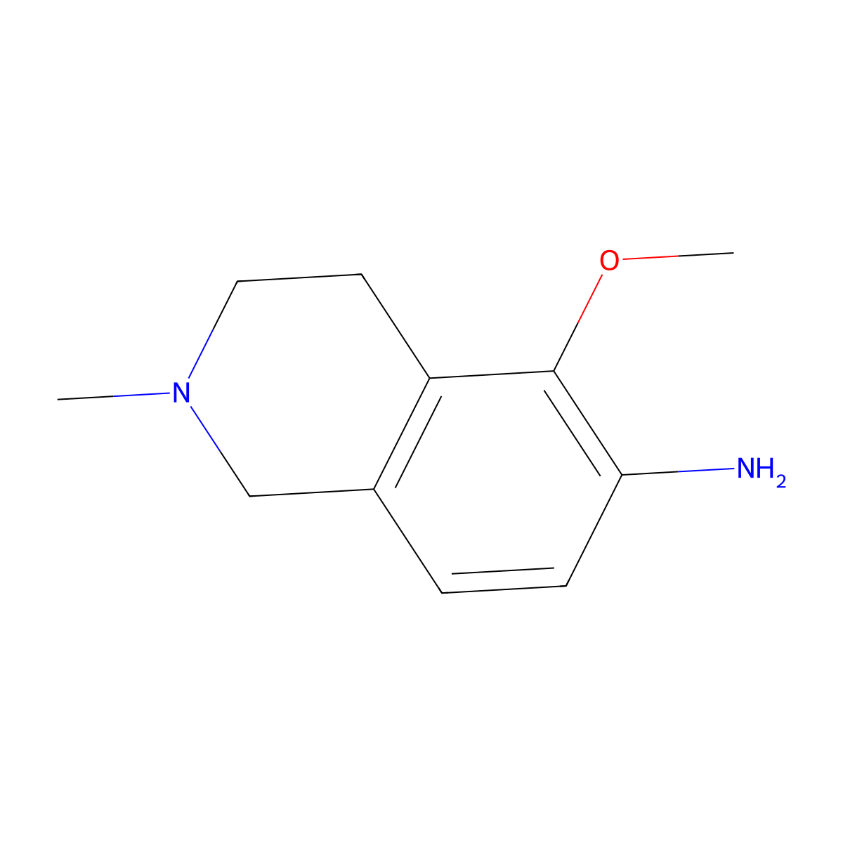 5-Methoxy-2-methyl-1,2,3,4-tetrahydroisoquinolin-6-amine molecular structure, CAS 1779767-58-6