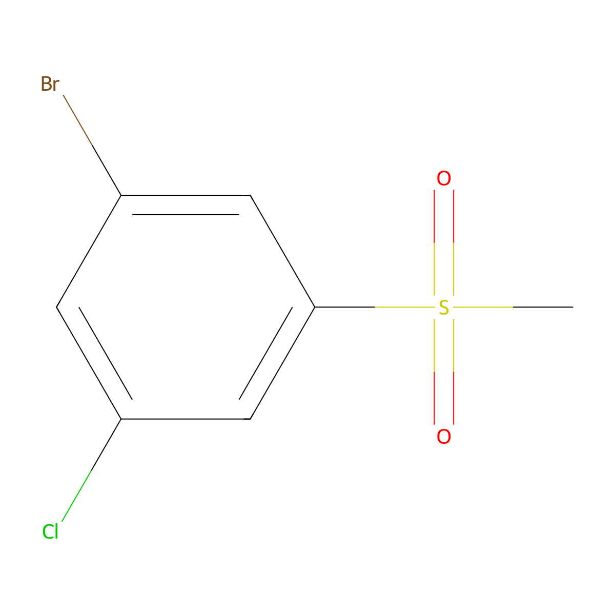 1-Bromo-3-chloro-5-methanesulfonylbenzene molecular structure, CAS 1779769-70-8