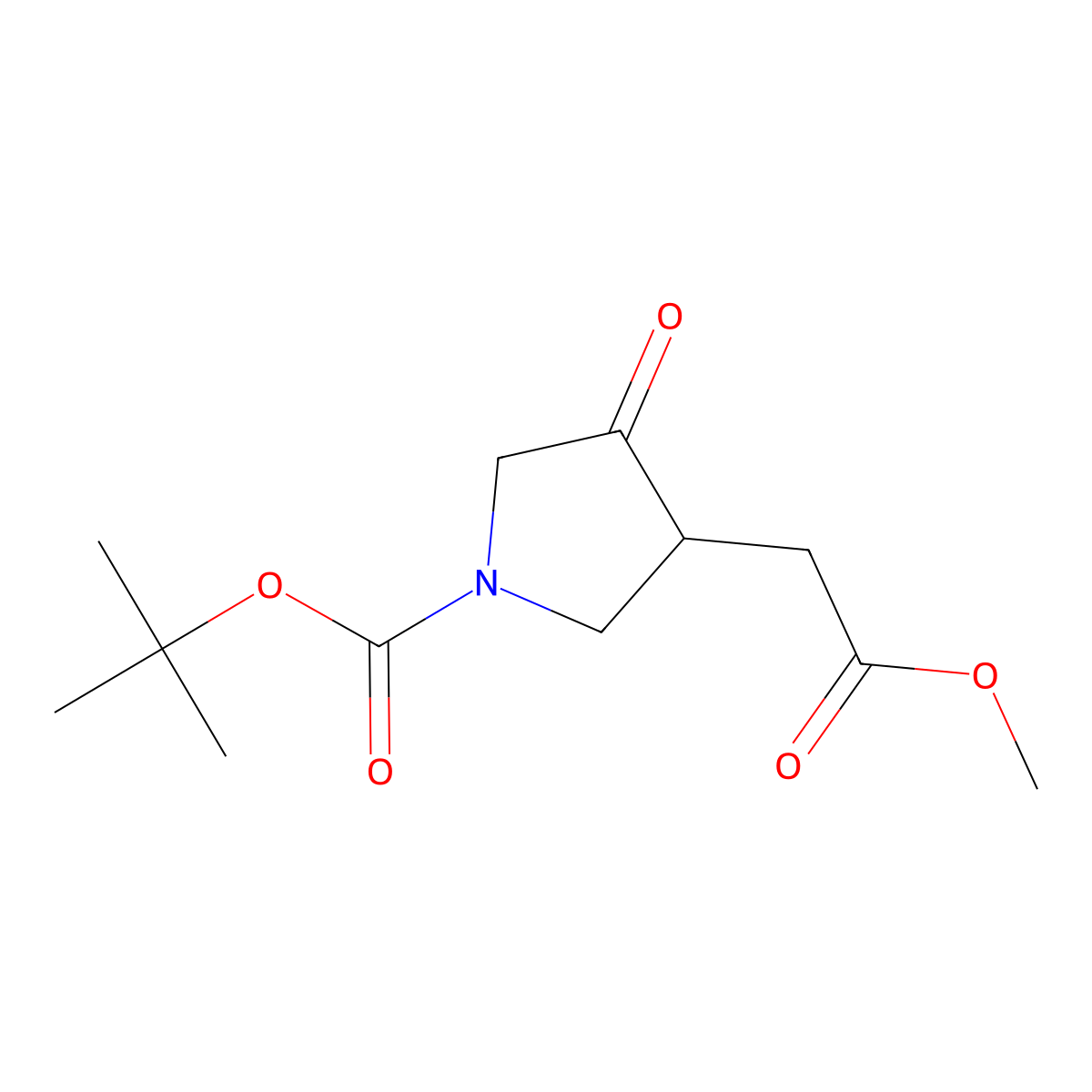 Tert-butyl 3-(2-methoxy-2-oxoethyl)-4-oxopyrrolidine-1-carboxylate molecular structure, CAS 1779769-94-6