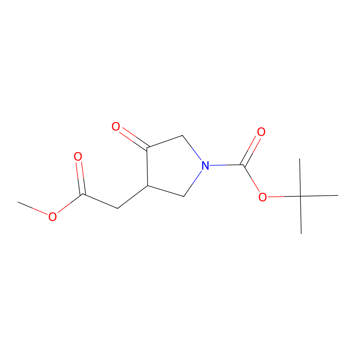Tert-butyl 3-(2-methoxy-2-oxoethyl)-4-oxopyrrolidine-1-carboxylate molecular structure, CAS 1779769-94-6