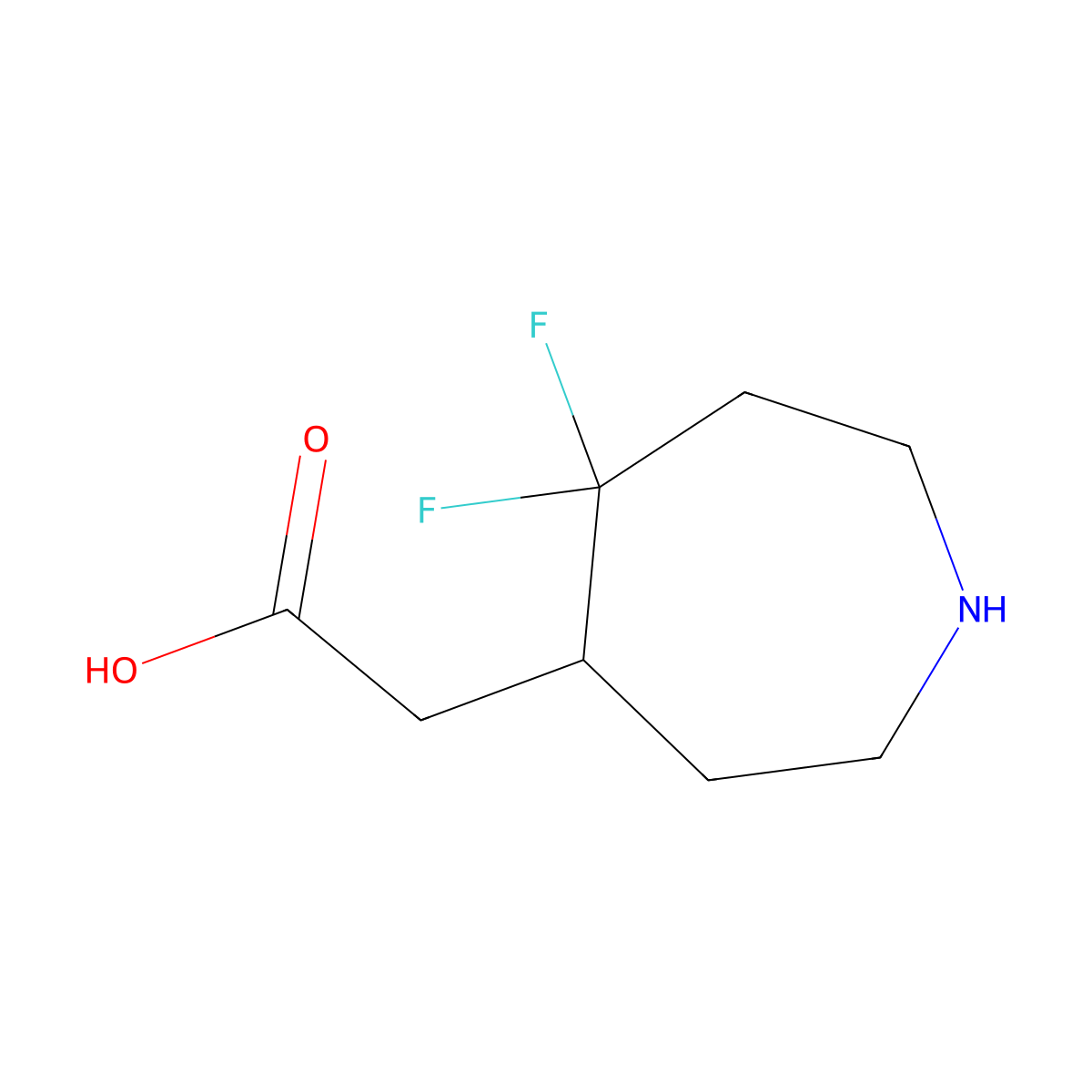 2-(5,5-Difluoroazepan-4-yl)acetic acid molecular structure, CAS 1779770-88-5