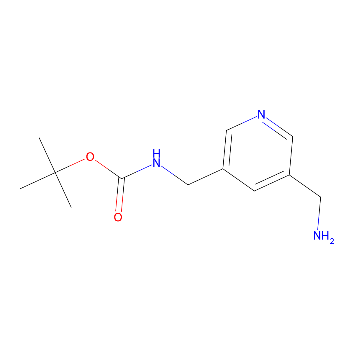 tert-butyl N-{[5-(aminomethyl)pyridin-3-yl]methyl}carbamate molecular structure, CAS 1779774-22-9