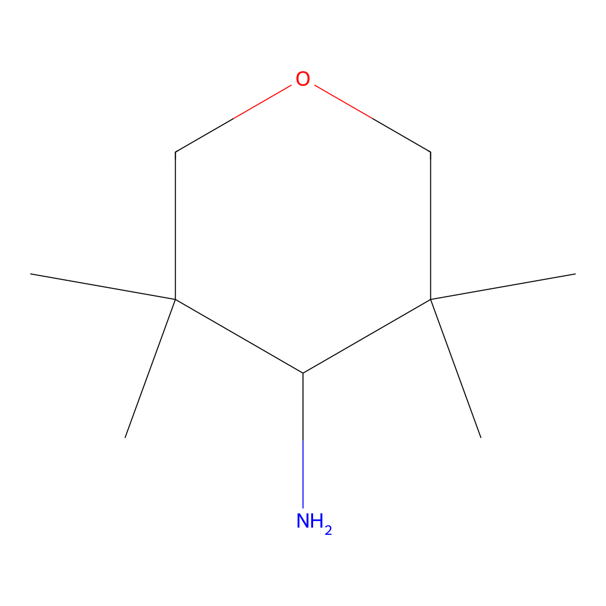 3,3,5,5-Tetramethyloxan-4-amine molecular structure, CAS 1779778-97-0