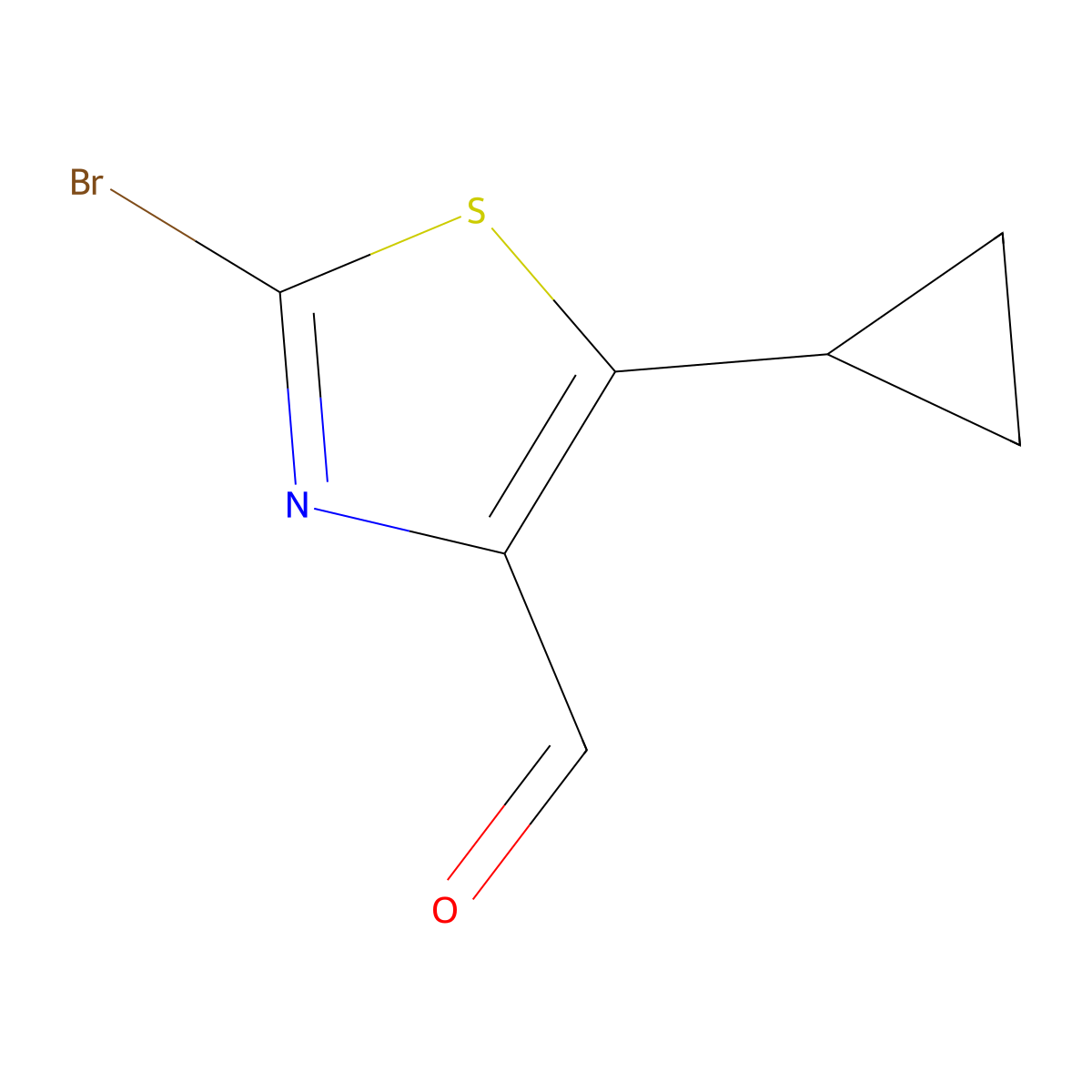 2-Bromo-5-cyclopropyl-1,3-thiazole-4-carbaldehyde molecular structure, CAS 1779782-25-0