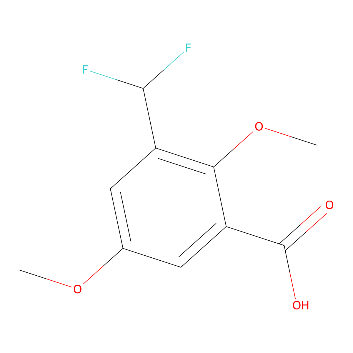 3-(Difluoromethyl)-2,5-dimethoxybenzoic acid molecular structure, CAS 1779782-58-9