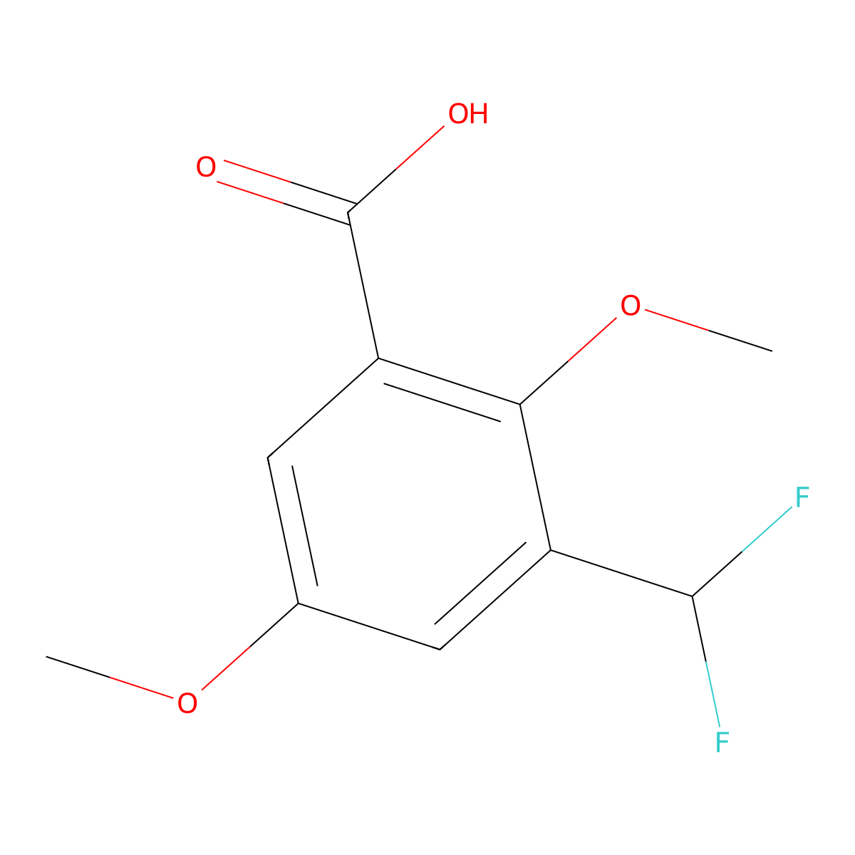 3-(Difluoromethyl)-2,5-dimethoxybenzoic acid molecular structure, CAS 1779782-58-9