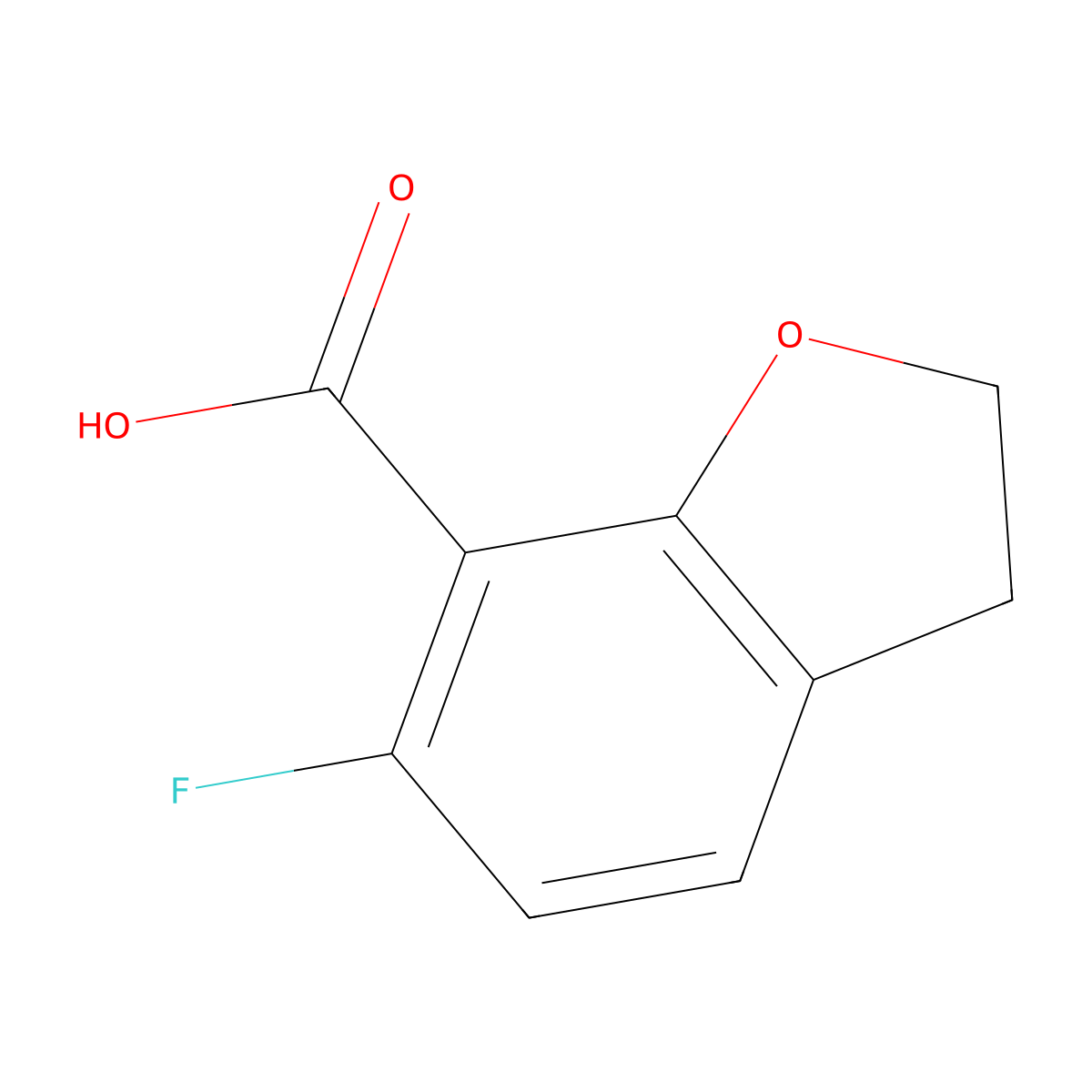 6-Fluoro-2,3-dihydro-1-benzofuran-7-carboxylic acid molecular structure, CAS 1779786-54-7