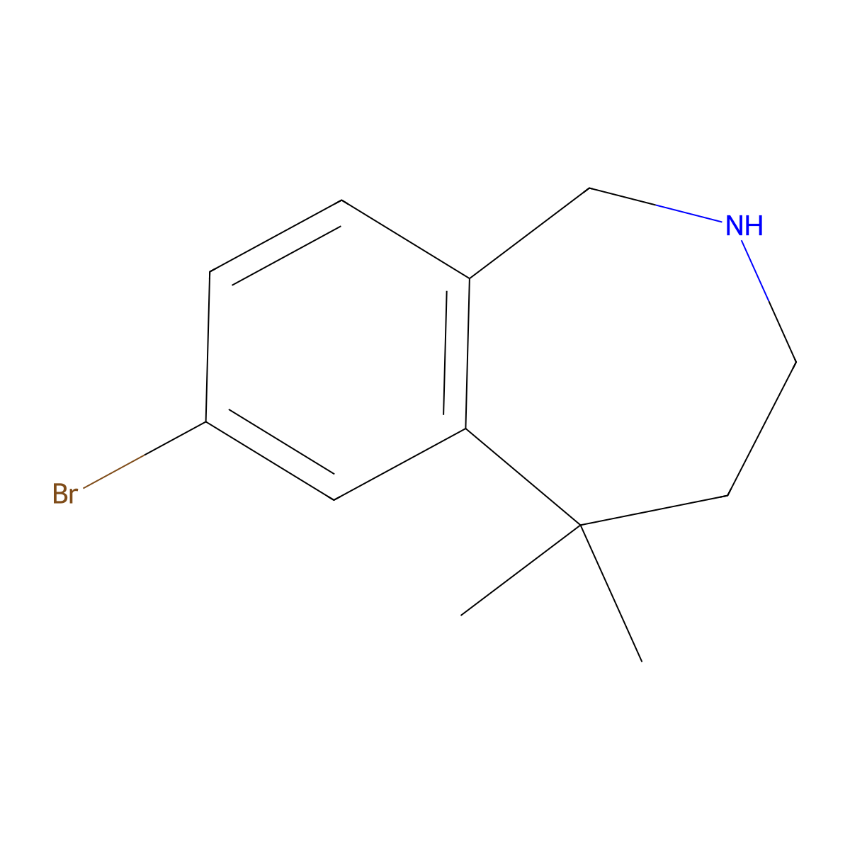7-Bromo-5,5-dimethyl-1,2,3,4-tetrahydro-2-benzazepine molecular structure, CAS 1779789-64-8