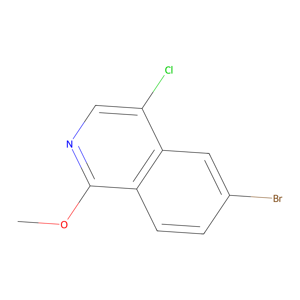6-Bromo-4-chloro-1-methoxyisoquinoline molecular structure, CAS 1779789-77-3