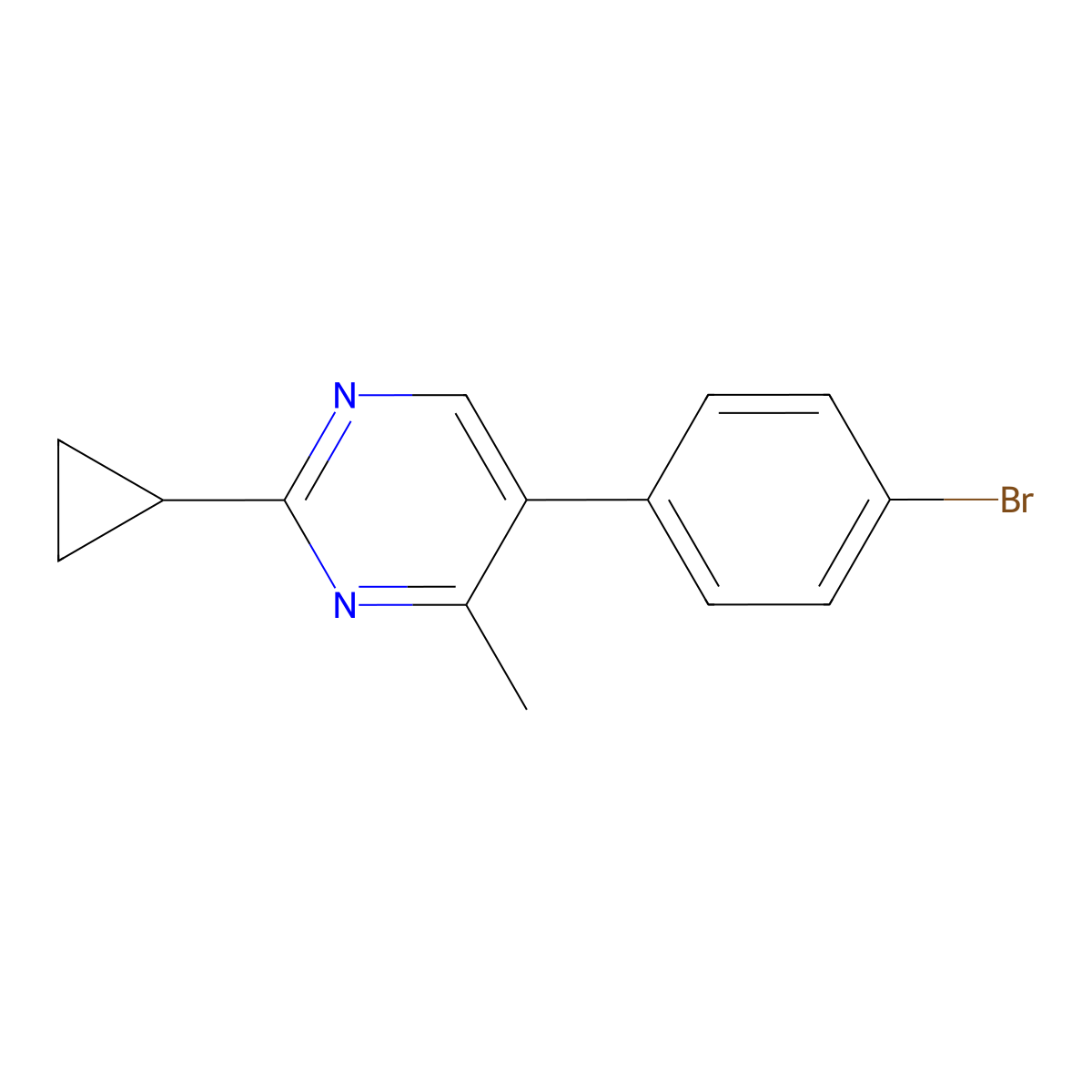5-(4-Bromophenyl)-2-cyclopropyl-4-methylpyrimidine molecular structure, CAS 1779794-82-9