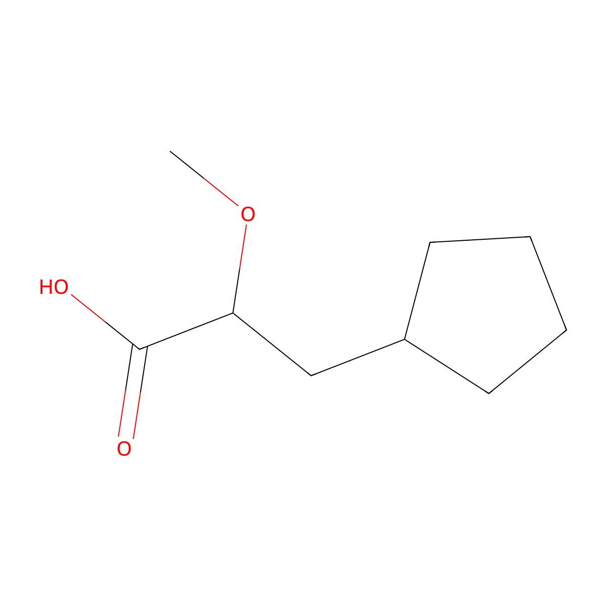 3-Cyclopentyl-2-methoxypropanoic acid molecular structure, CAS 1779796-11-0