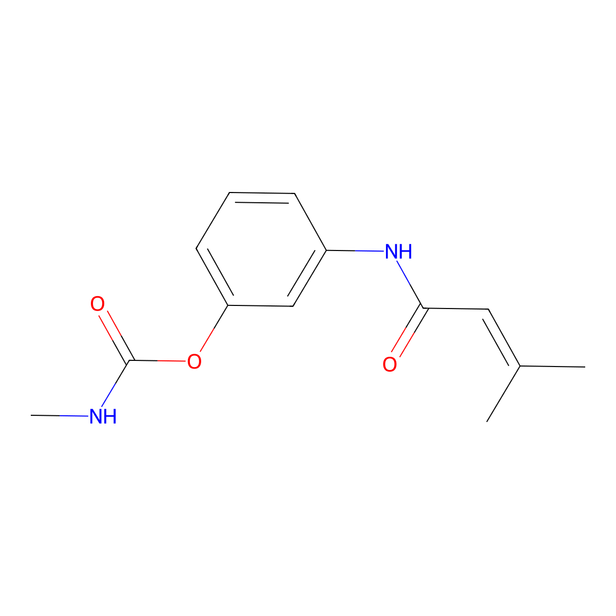 3'-Hydroxy-3-methylcrotonanilide methylcarbamate molecular structure, CAS 17798-18-4