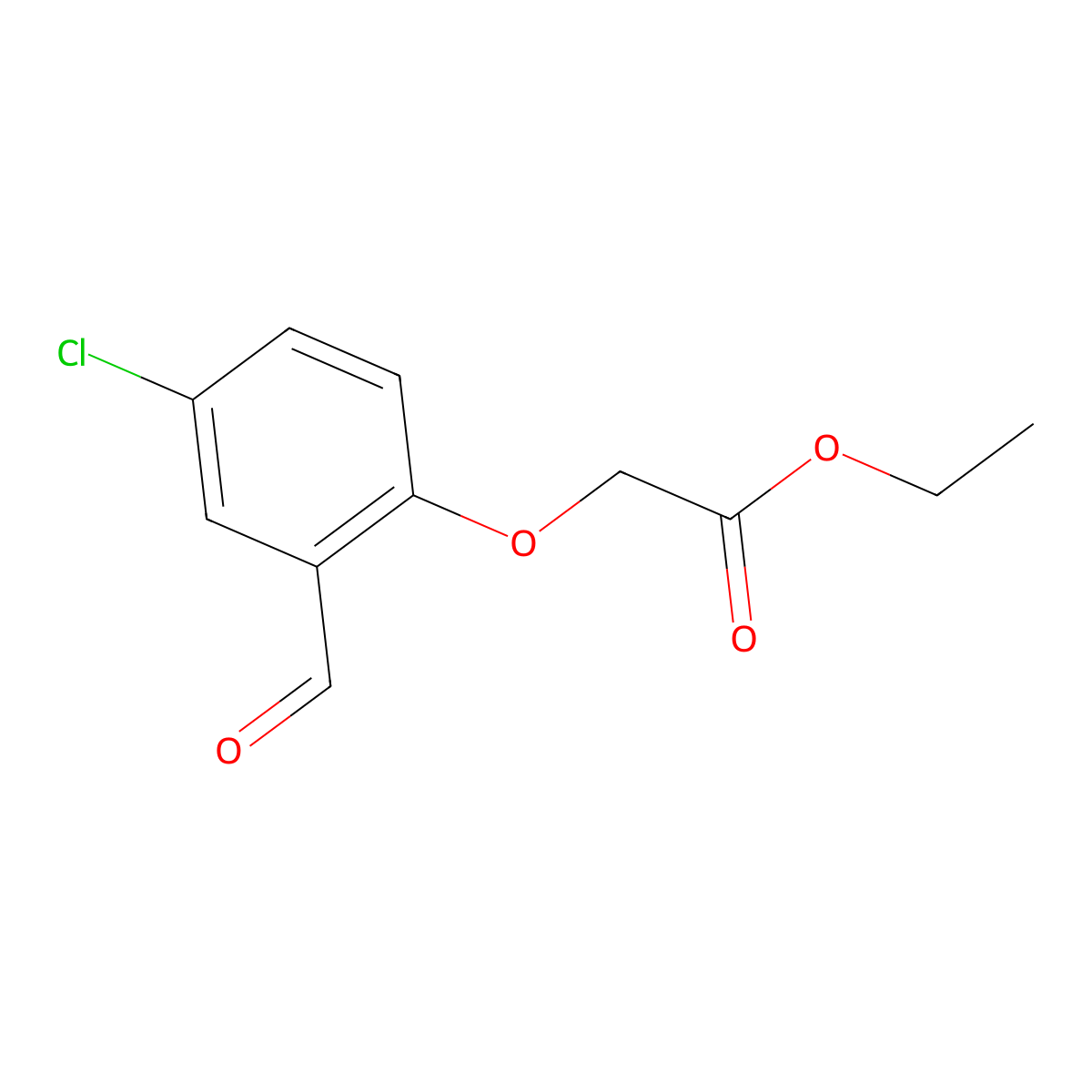 Ethyl 2-(4-chloro-2-formylphenoxy)acetate molecular structure, CAS 17798-46-8