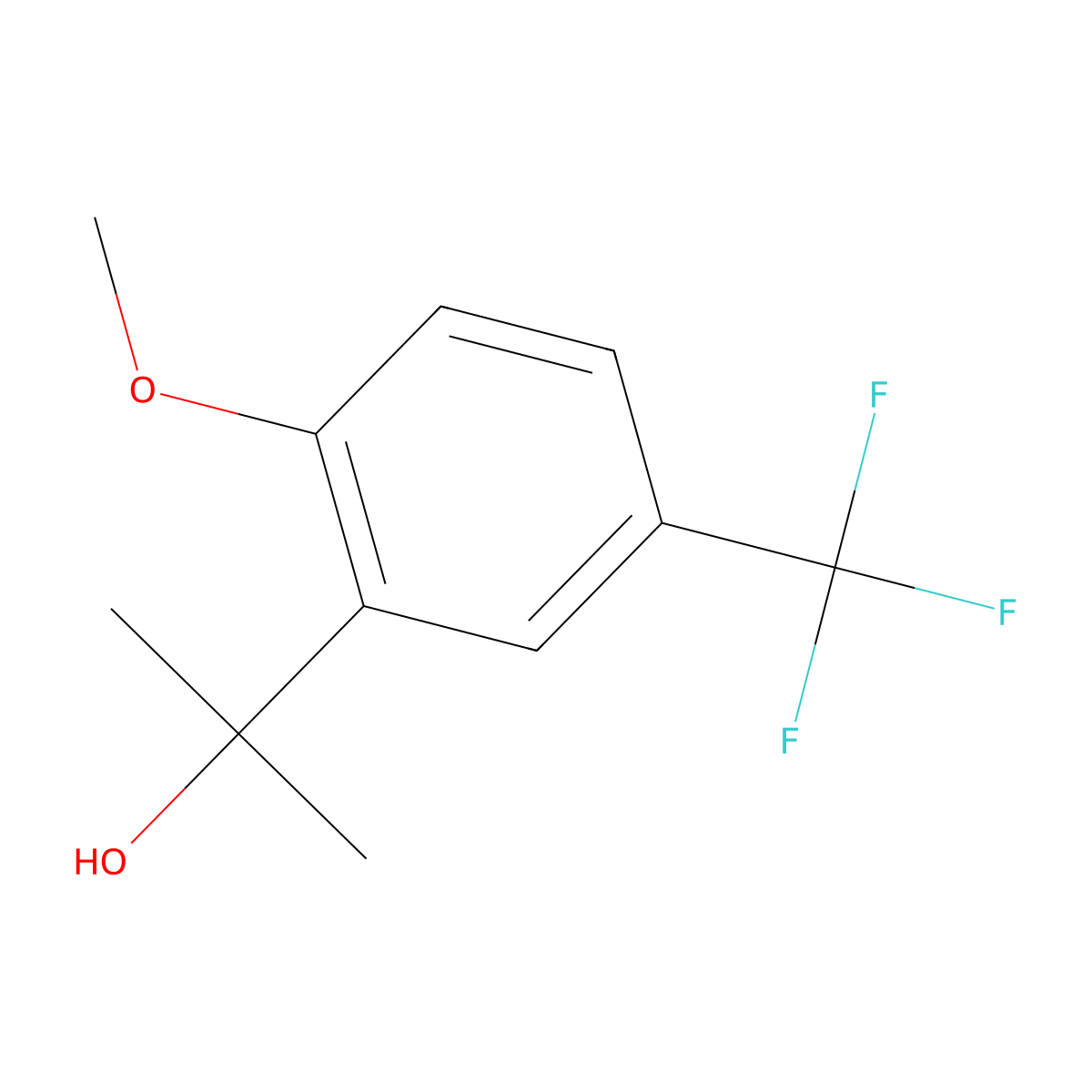2-[2-Methoxy-5-(trifluoromethyl)phenyl]propan-2-ol molecular structure, CAS 1779804-66-8