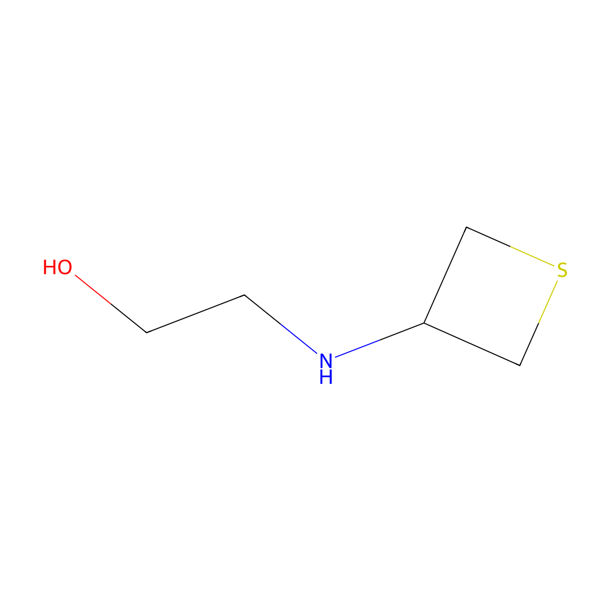 2-(Thietan-3-ylamino)ethan-1-ol molecular structure, CAS 1779806-78-8