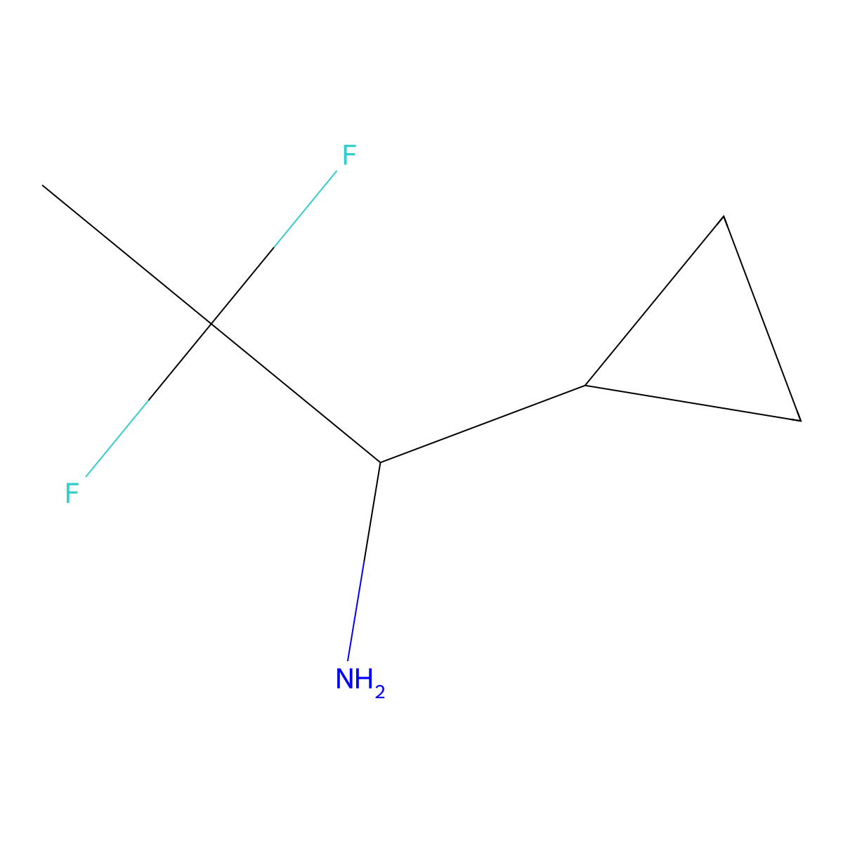 1-Cyclopropyl-2,2-difluoropropan-1-amine molecular structure, CAS 1779807-01-0