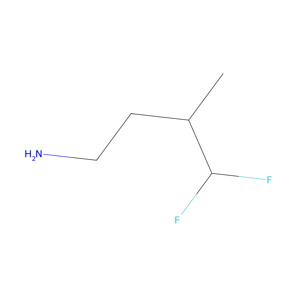 4,4-Difluoro-3-methylbutan-1-amine molecular structure, CAS 1779808-17-1