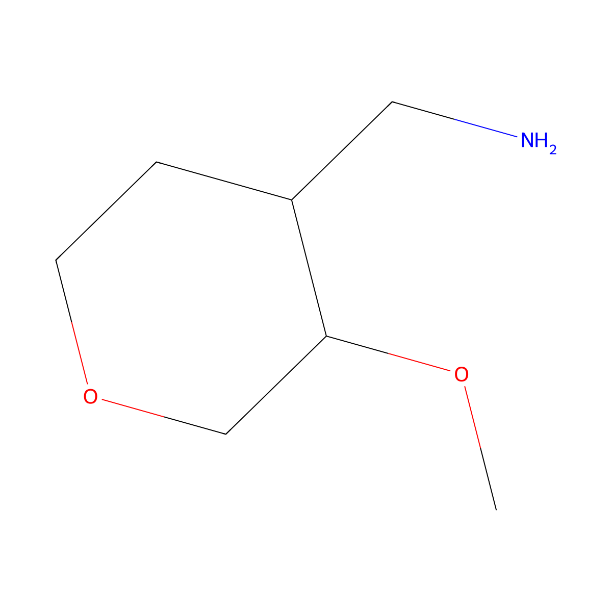 (3-Methoxyoxan-4-yl)methanamine molecular structure, CAS 1779813-13-6