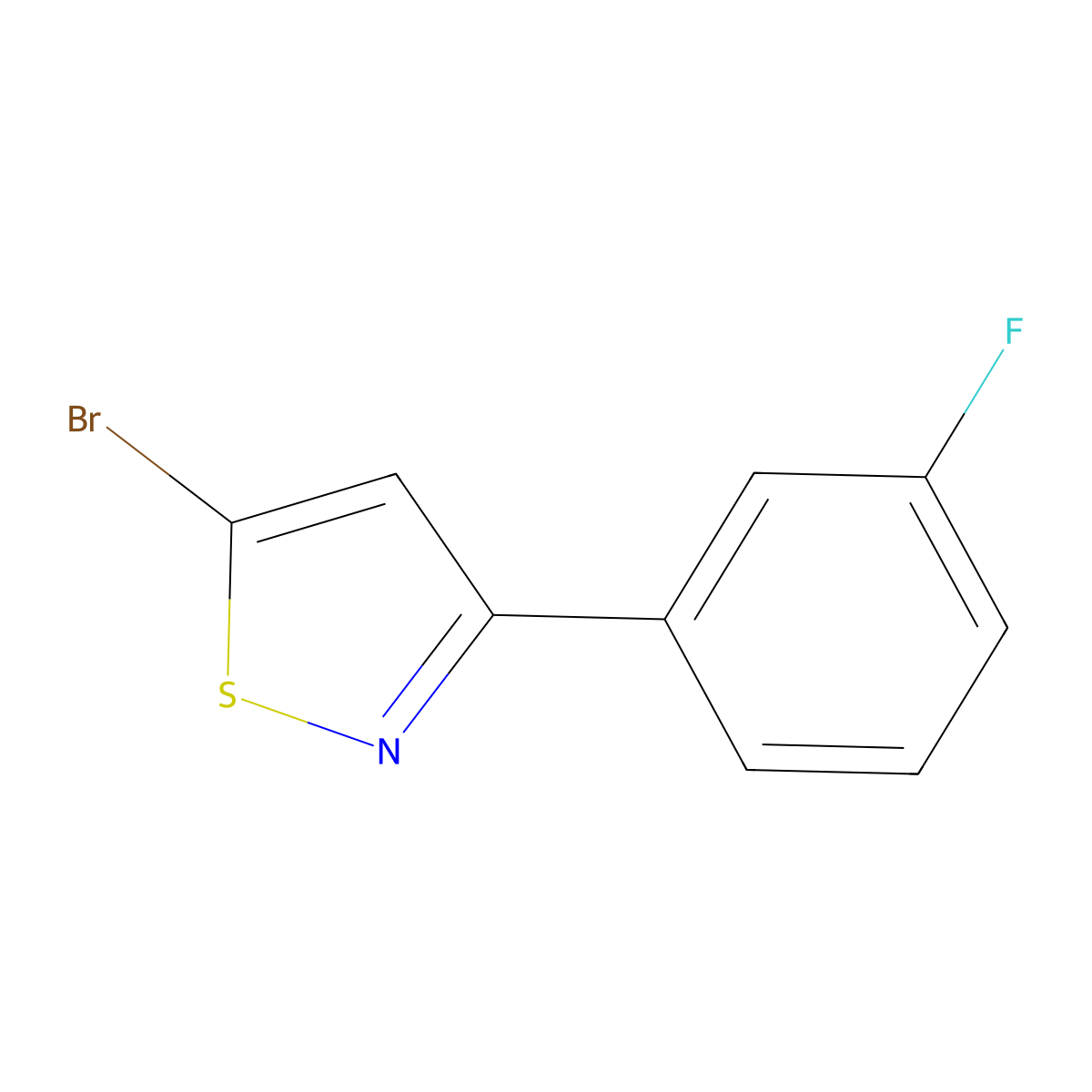 5-Bromo-3-(3-fluorophenyl)isothiazole molecular structure, CAS 1779815-15-4