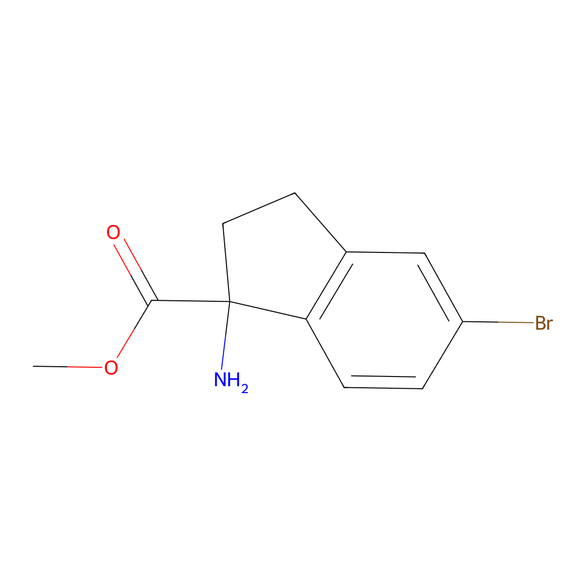 methyl 1-amino-5-bromo-2,3-dihydro-1H-indene-1-carboxylate molecular structure, CAS 1779815-49-4