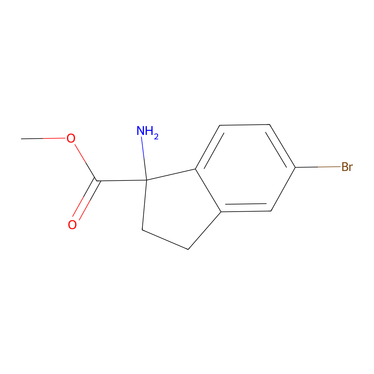 methyl 1-amino-5-bromo-2,3-dihydro-1H-indene-1-carboxylate molecular structure, CAS 1779815-49-4