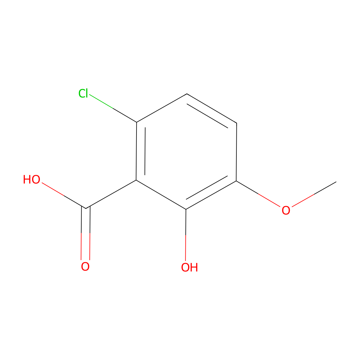 6-Chloro-2-hydroxy-3-methoxybenzoic acid molecular structure, CAS 1779819-14-5