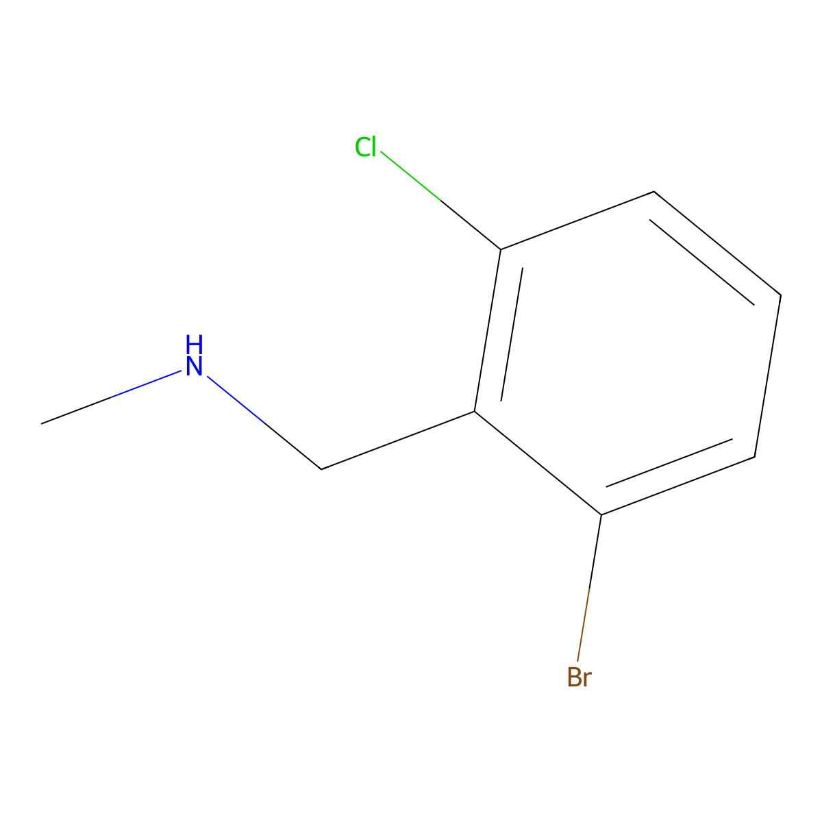 [(2-Bromo-6-chlorophenyl)methyl](methyl)amine molecular structure, CAS 1779822-01-3