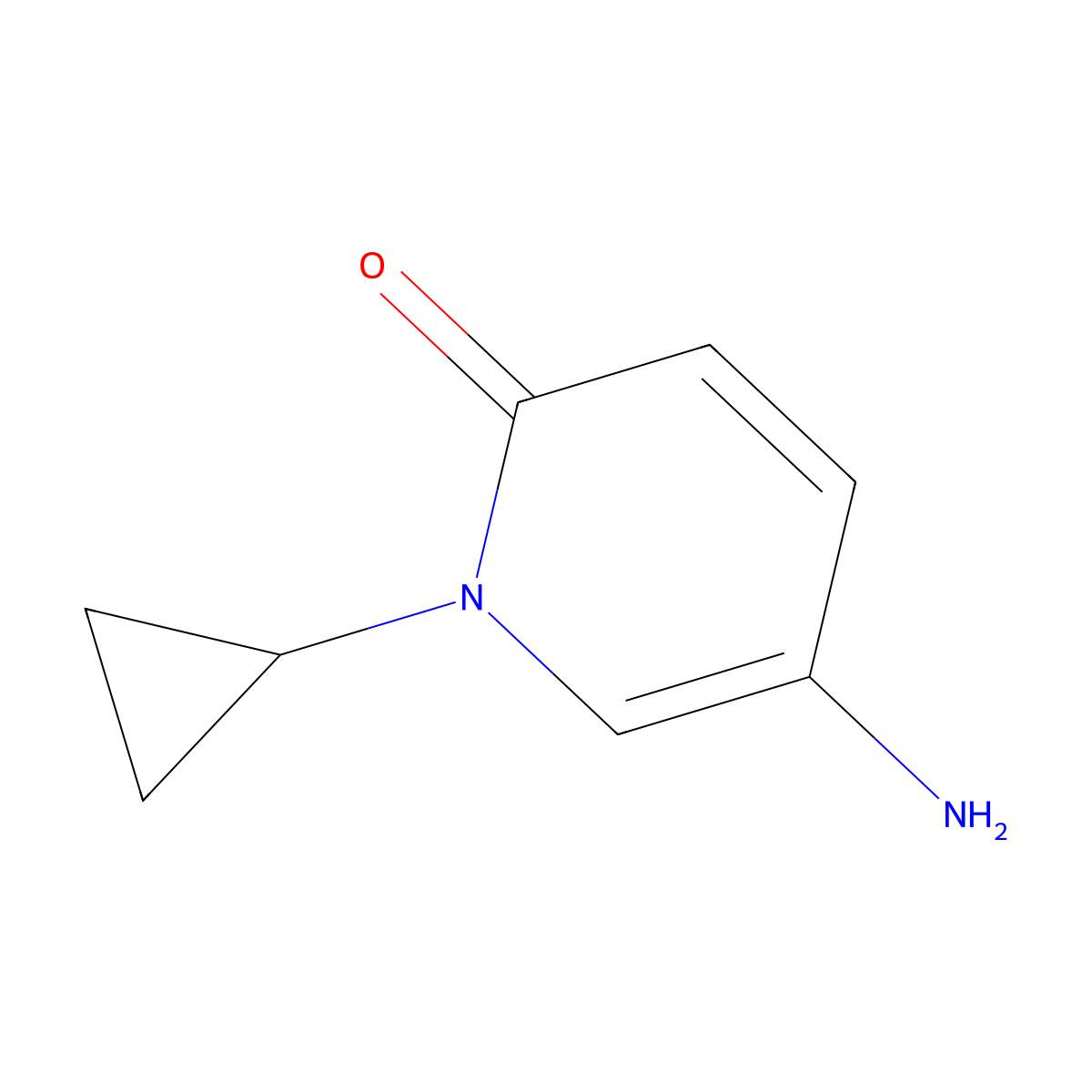 5-Amino-1-cyclopropylpyridin-2(1H)-one molecular structure, CAS 1779822-96-6