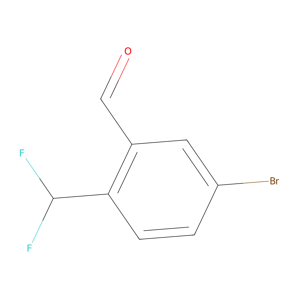 5-Bromo-2-(difluoromethyl)benzaldehyde molecular structure, CAS 1779823-24-3
