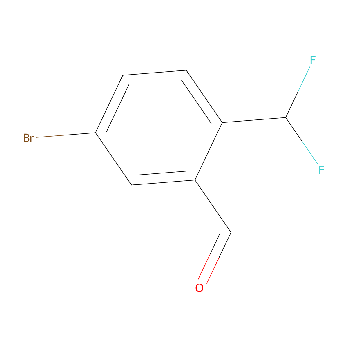 5-Bromo-2-(difluoromethyl)benzaldehyde molecular structure, CAS 1779823-24-3