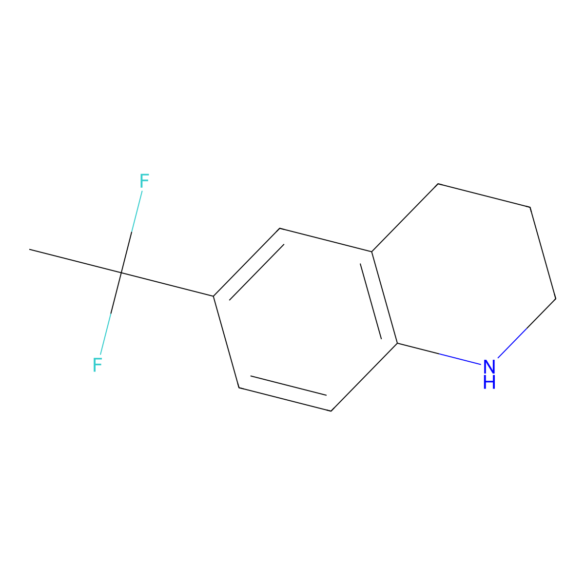 6-(1,1-Difluoro-ethyl)-1,2,3,4-tetrahydro-quinoline molecular structure, CAS 1779824-51-9