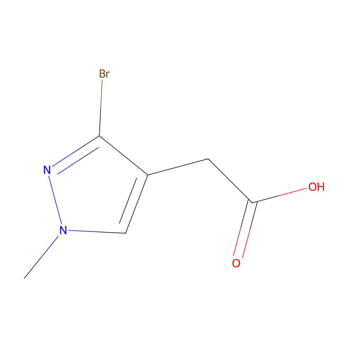 2-(3-bromo-1-methyl-1H-pyrazol-4-yl)acetic acid molecular structure, CAS 1779830-72-6