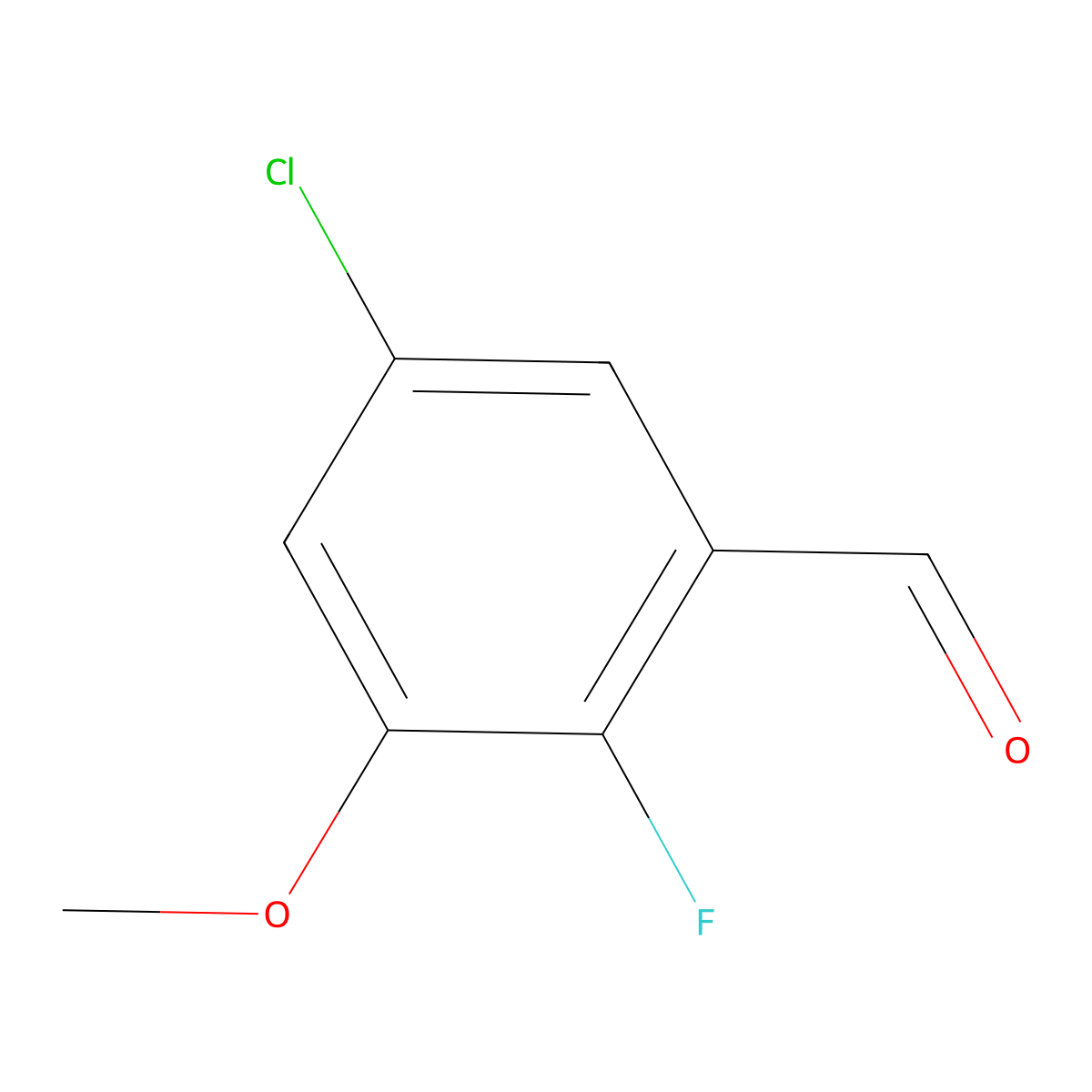 5-Chloro-2-fluoro-3-methoxybenzaldehyde molecular structure, CAS 1779832-60-8