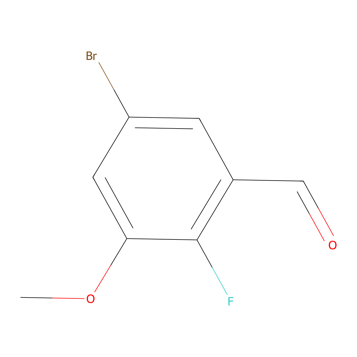 5-Bromo-2-fluoro-3-methoxybenzaldehyde molecular structure, CAS 1779832-66-4