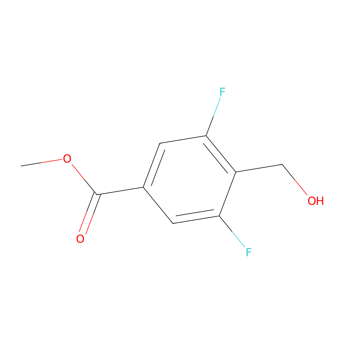 Methyl 3,5-difluoro-4-(hydroxymethyl)benzoate molecular structure, CAS 1779838-95-7