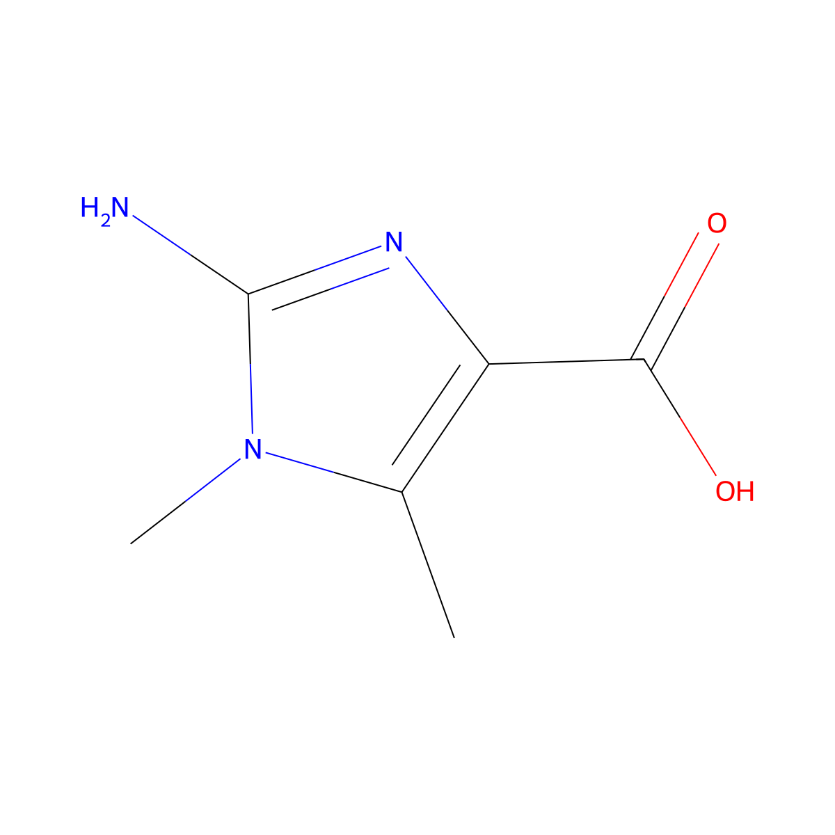 2-Amino-1,5-dimethyl-1H-imidazole-4-carboxylic acid molecular structure, CAS 1779839-60-9