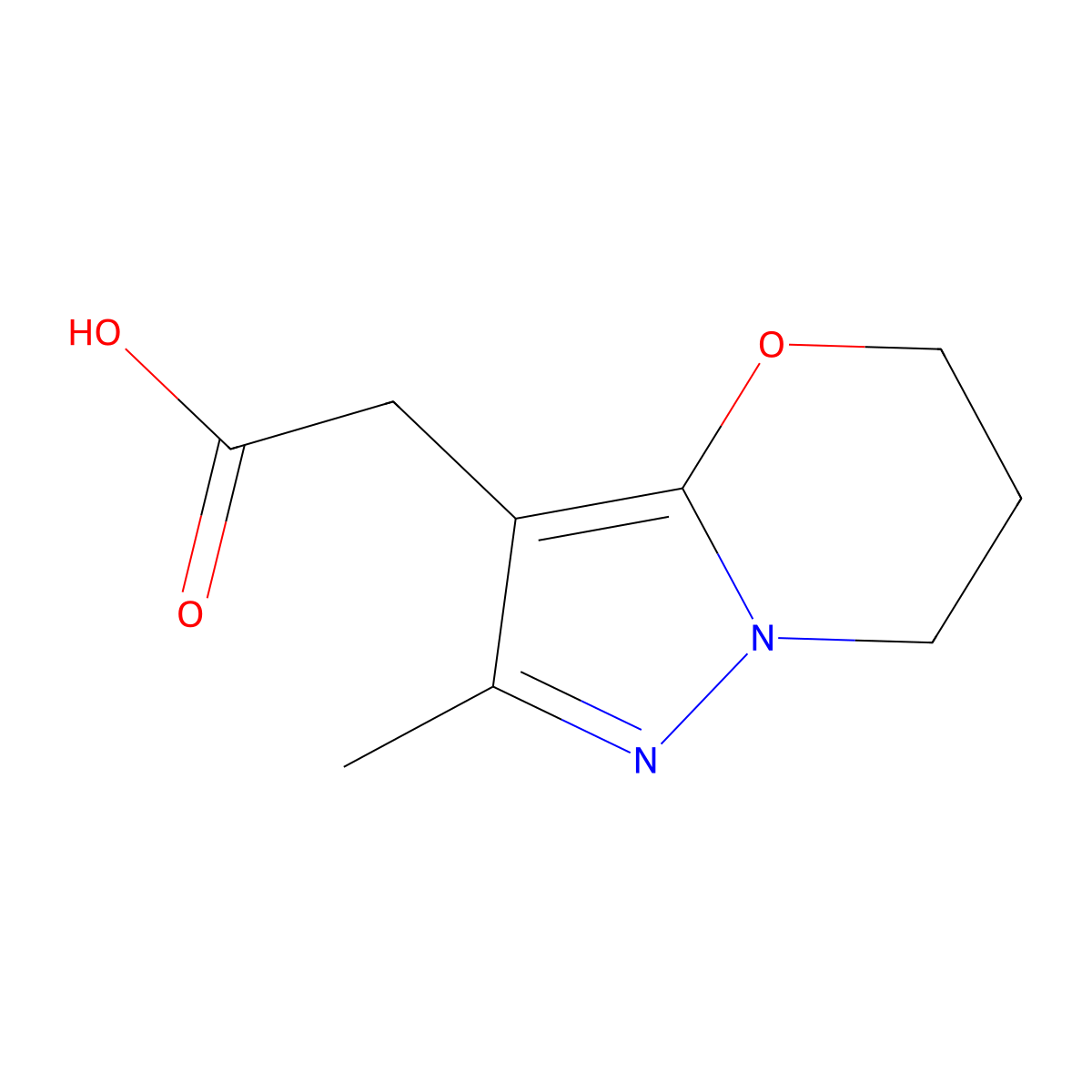 2-(2-Methyl-6,7-dihydro-5H-pyrazolo[5,1-b][1,3]oxazin-3-yl)acetic acid molecular structure, CAS 1779841-26-7