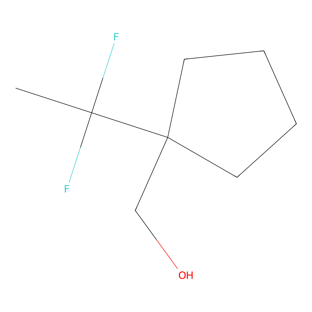 [1-(1,1-Difluoroethyl)cyclopentyl]methanol molecular structure, CAS 1779841-65-4