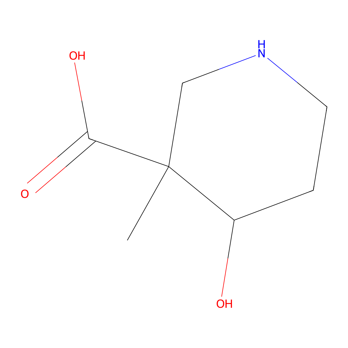 4-Hydroxy-3-methylpiperidine-3-carboxylic acid molecular structure, CAS 1779847-22-1